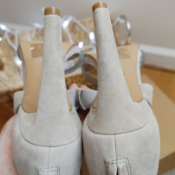 Kenneth Cole Brooke Suede Cross Strap Heeled Sandal, Gray 8M - Picture 15 of 16